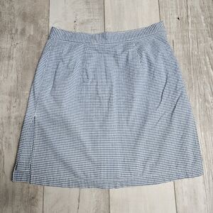 Liz Claiborne Skirt Skort Size 8 Blue Gingham Retro Preppy Classic Style